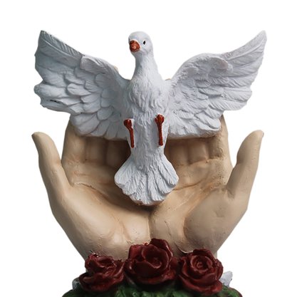 Divino Espírito Santo nas Mãos de Resina Nacional - 15 cm