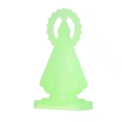Enfeite de Nossa Senhora Aparecida Carro Fosforescente Auto Colante - 5,5 cm