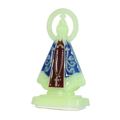 Enfeite de Nossa Senhora Aparecida Color Carro Fosforescente Autocolante - 5,5 cm