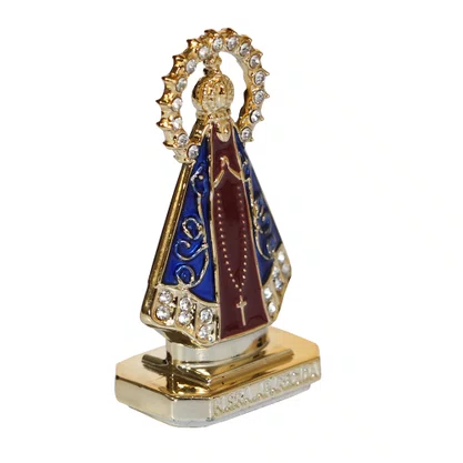 Enfeite de Nossa Senhora Aparecida Marrom em Plástico de Carro Autocolante - 5,5 cm