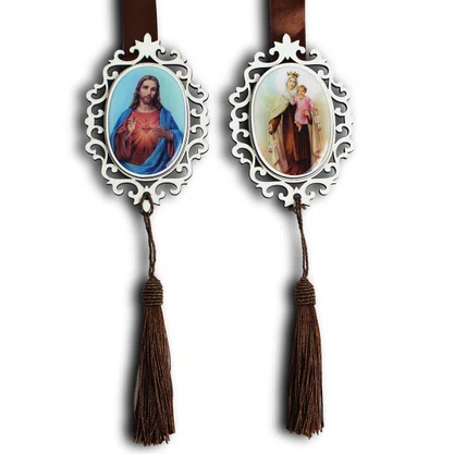 Escapulário de Porta Sagrado Coração de Jesus e Nossa Senhora do Carmo