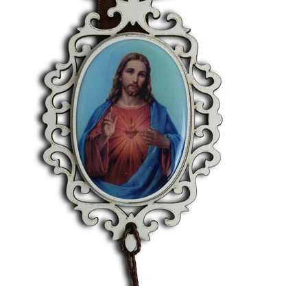 Escapulário de Porta Sagrado Coração de Jesus e Nossa Senhora do Carmo