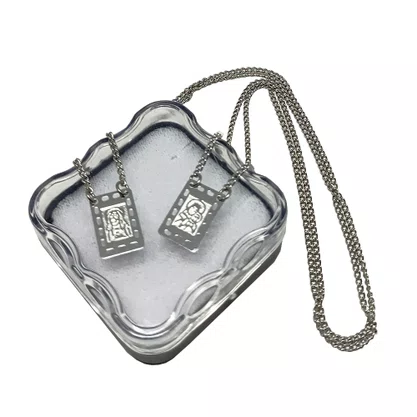 Escapulário M Inox Baixo Relevo Placa Vazada Nossa Senhora do Carmo