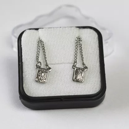 Escapulário Relevo Nossa Senhora Aparecida - Inox