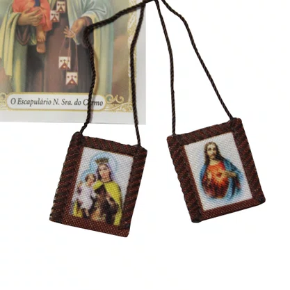 Escapulário Tecido Pequeno Nossa Senhora do Carmo