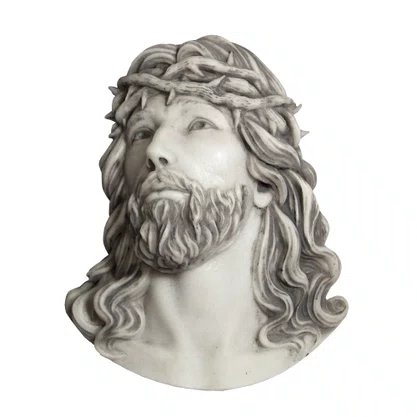 Face de Cristo de Parede em Mármore - 21,5 cm