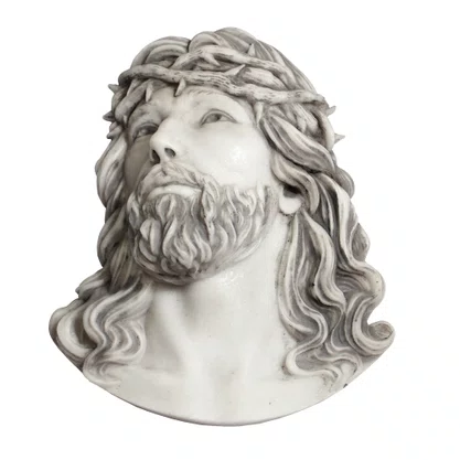Face de Cristo de Parede em Mármore - 21,5 cm