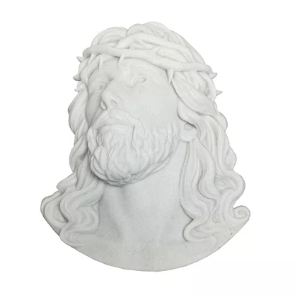 Face de Cristo de Parede em Mármore Natural - 22 cm