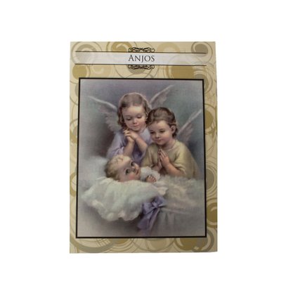 100 unid - Folheto Oração 3 Anjos