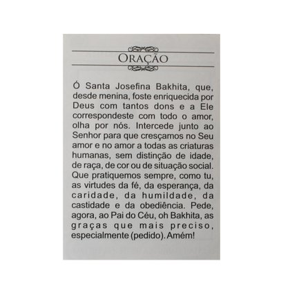 100 unid - Folheto Oração Josephina Bakhita