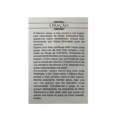 100 unid - Folheto Oração Menino Jesus de Praga