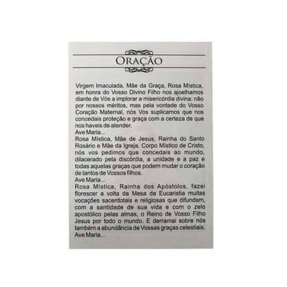 100 unid - Folheto Oração Nossa Senhora Rosa Mística