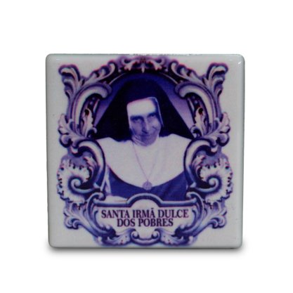 Imã Azulejo de Santa Dulce dos Pobres - 4,5 cm X 4,5 cm 