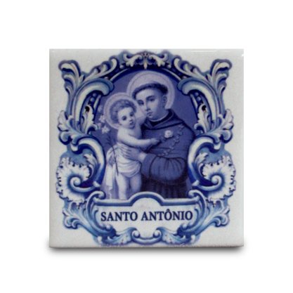 Imã Azulejo de Santo Antônio - 4,5 cm X 4,5 cm 