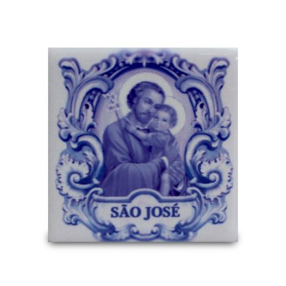 Imã Azulejo de São José - 4,5 cm X 4,5 cm 