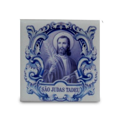 Imã Azulejo de São Judas Tadeu - 4,5 cm X 4,5 cm 