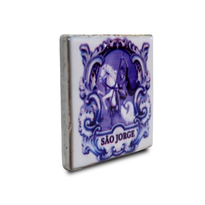 Imã Azulejo de São Jorge - 4,5 cm X 4,5 cm 