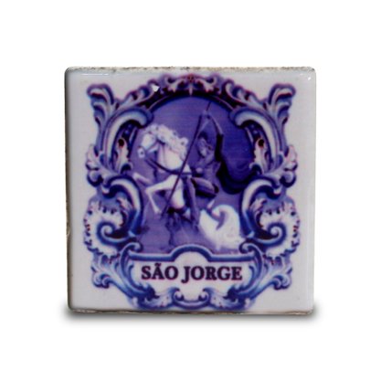 Imã Azulejo de São Jorge - 4,5 cm X 4,5 cm 