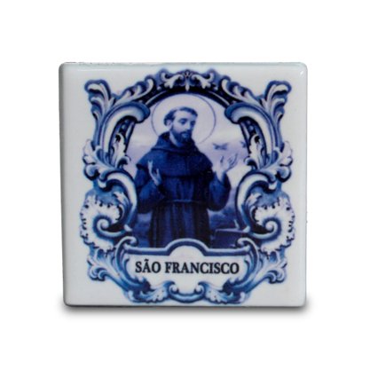 Imã Azulejo de São Francisco - 4,5 cm X 4,5 cm 