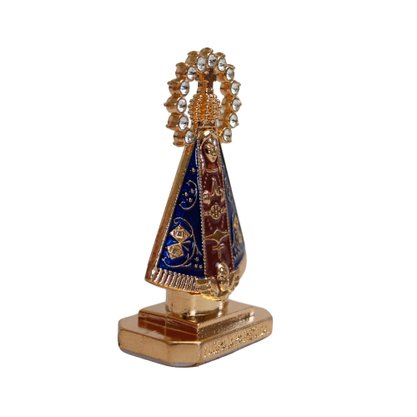Enfeite de Nossa Senhora Aparecida Marrom em Metal de Carro Autocolante - 5 cm