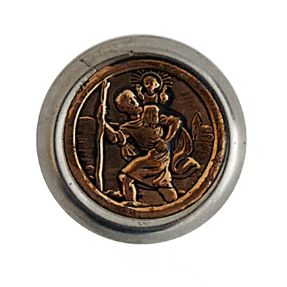 Imã São Cristovão Redondo Bronze