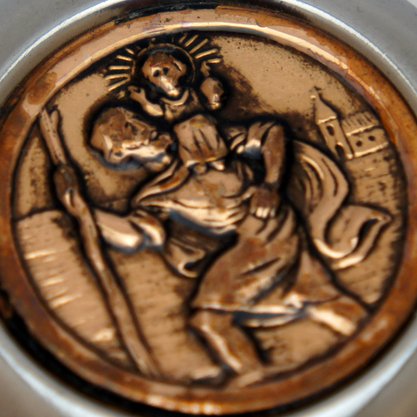 Imã São Cristovão Redondo Bronze