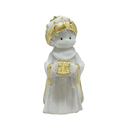 Imagem 3 Reis Magos em Mármore Infantil Detalhe em Dourado