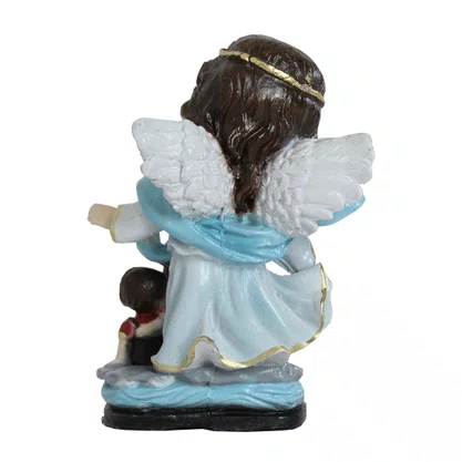 Imagem Anjo da Guarda Azul Infantil de Resina Nacional -10cm
