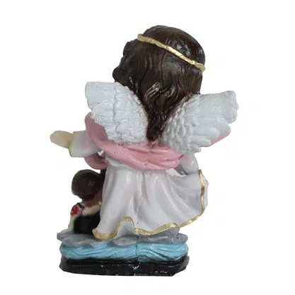 Imagem Anjo da Guarda Rosa Infantil de Resina Nacional - 10cm