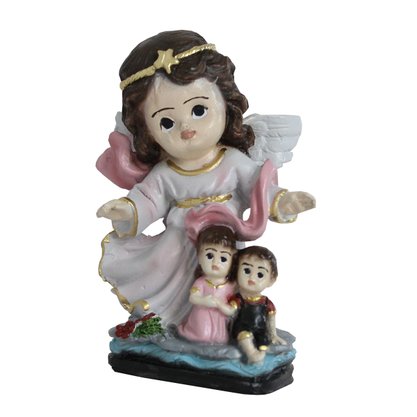Imagem Anjo da Guarda Rosa Infantil de Resina Nacional - 10cm