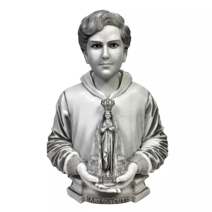 Imagem Busto de São Carlo Acutis de Mármore - 30 cm