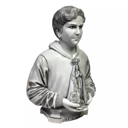 Imagem Busto de São Carlo Acutis de Mármore - 30 cm