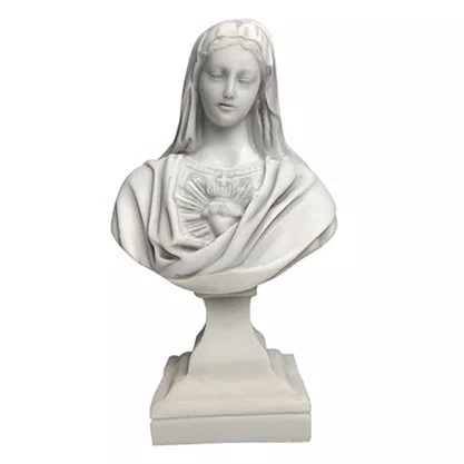 Imagem Busto Imaculado Coração de Maria em Mármore - 27 cm