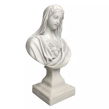 Imagem Busto Imaculado Coração de Maria em Mármore - 27 cm