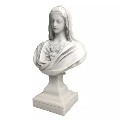 Imagem Busto Imaculado Coração de Maria em Mármore - 27 cm