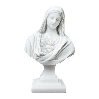 Imagem Busto Imaculado Coração de Maria em Mármore Natural - 27 cm