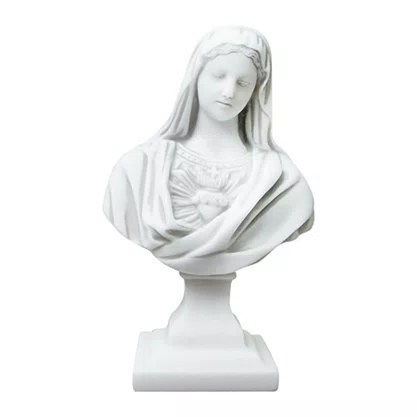 Imagem Busto Imaculado Coração de Maria em Mármore Natural - 27 cm