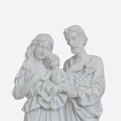 Imagem da Sagrada Família de Mármore Natural - 32 cm