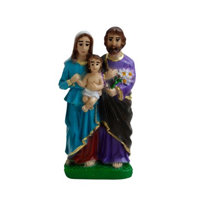 Imagem da Sagrada Família Resina Nacional - 7 cm