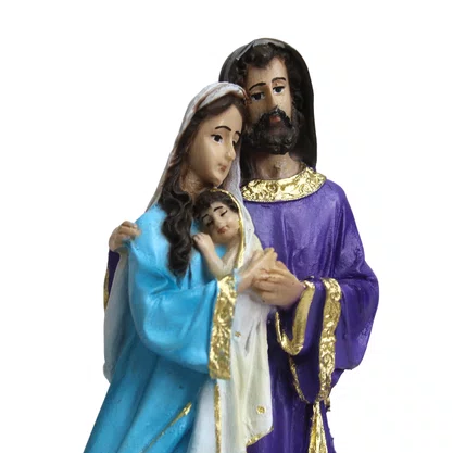Imagem da Sagrada Família Egípcia de Resina Nacional - 20 cm