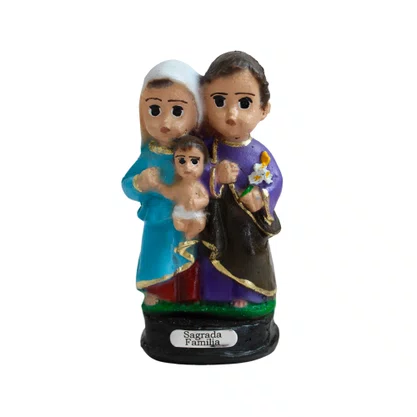 Imagem da Sagrada Família Infantil Resina Nacional - 8.5 cm