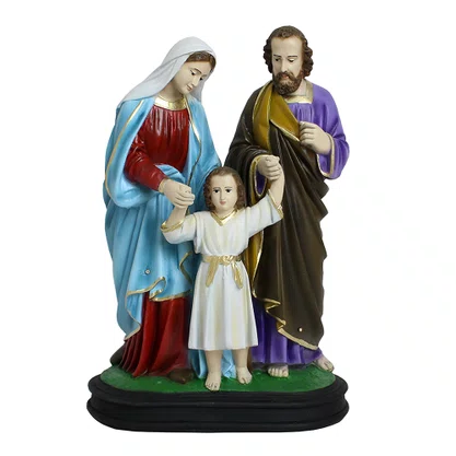 Imagem da Sagrada Família Tradicional de Resina Nacional - 31 cm