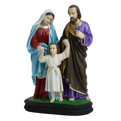 Imagem da Sagrada Família Tradicional de Resina Nacional - 31 cm