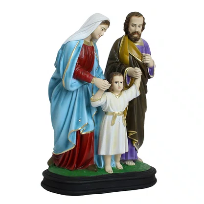 Imagem da Sagrada Família Tradicional de Resina Nacional - 31 cm