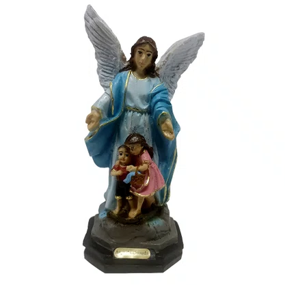 Imagem de Anjo da Guarda Azul de Resina Nacional - 13 cm