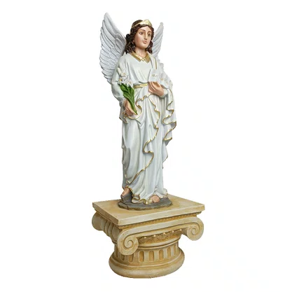 Imagem de Arcanjo São Gabriel com Pedestal de Resina Nacional - 70 cm