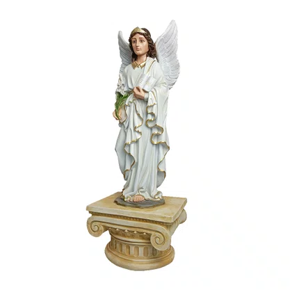 Imagem de Arcanjo São Gabriel com Pedestal de Resina Nacional - 70 cm