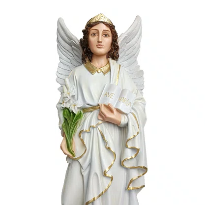 Imagem de Arcanjo São Gabriel com Pedestal de Resina Nacional - 70 cm