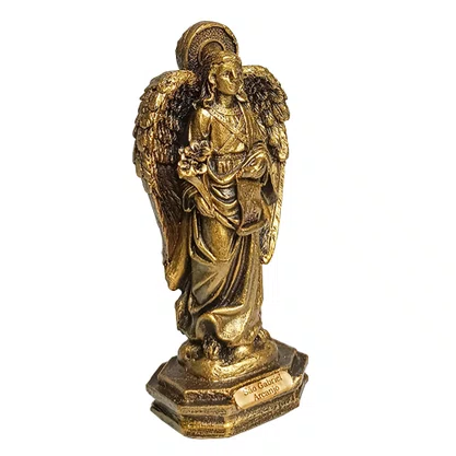 Imagem de Arcanjo São Gabriel de Resina Nacional com Pintura em Bronze - 12 cm
