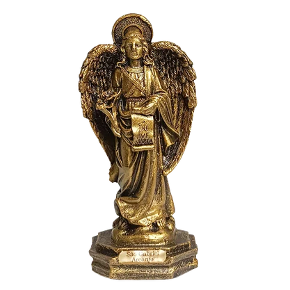 Imagem de Arcanjo São Gabriel de Resina Nacional com Pintura em Bronze - 12 cm